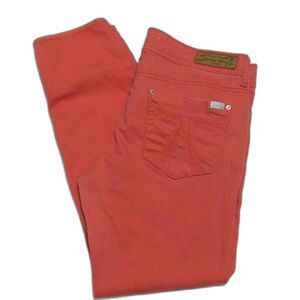 Seven7 Womens Sz 14 Coral Colored Distressed Denim Skinny Jeans